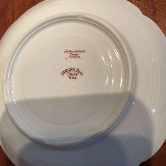 Rare Antique Theodore Haviland Limoges 4 Saucers - Pink Roses With Gold - Picture 3 of 3